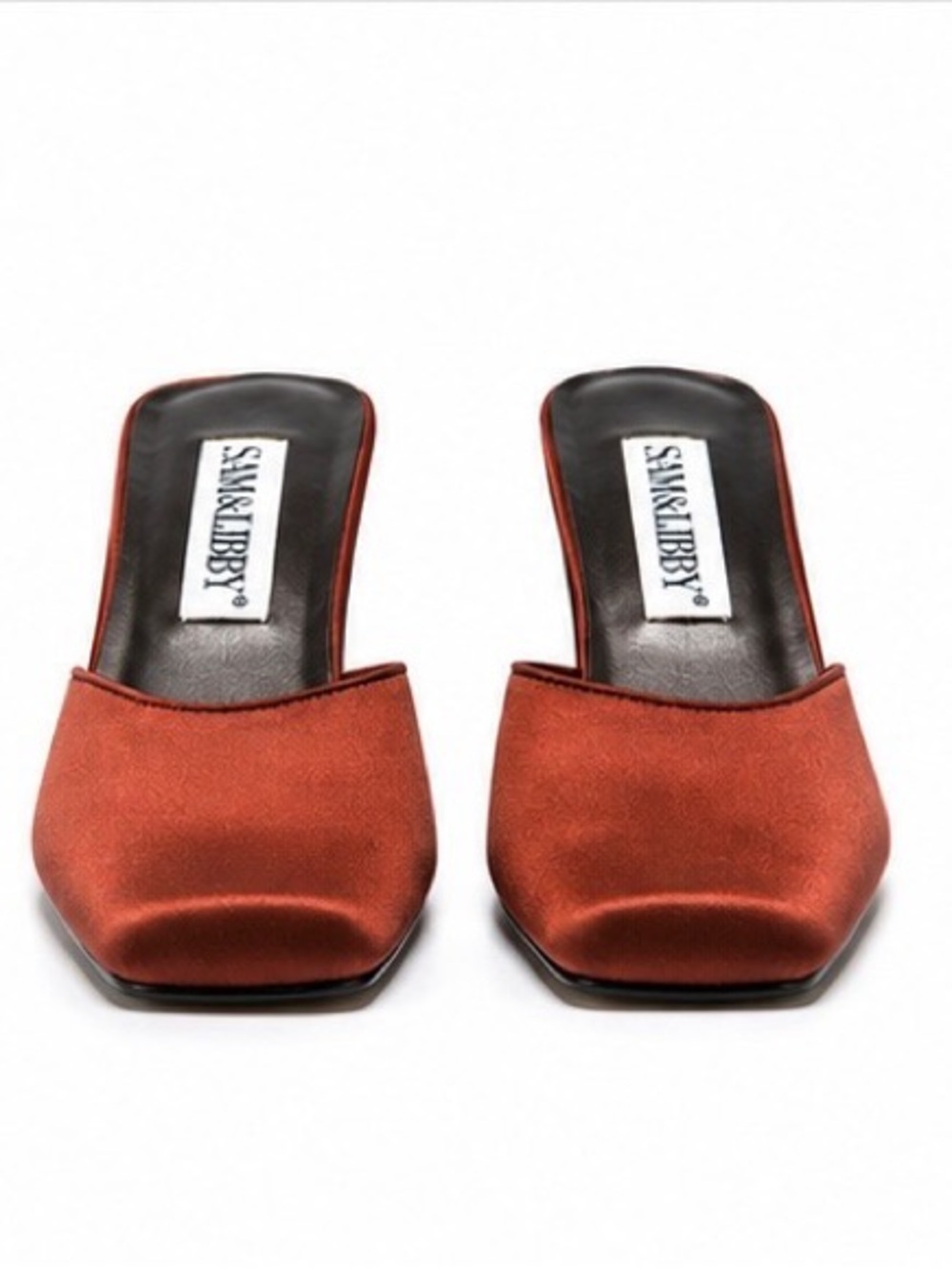 Seychelles Women's Rust Satin Square-Toe Mule Slides